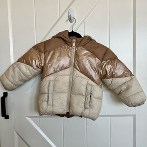 Zara beige puffer jacket